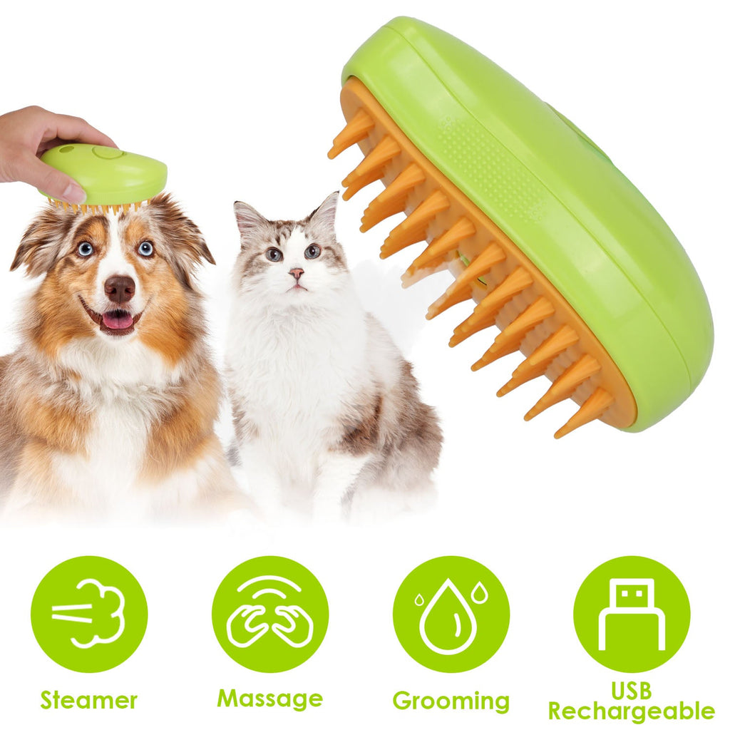 3 In 1 Cat/Dog Grooming Hair Brush with Steamer