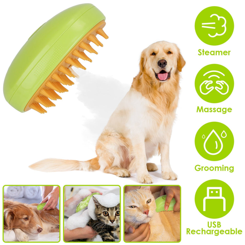 3 In 1 Cat/Dog Grooming Hair Brush with Steamer