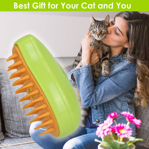 3 In 1 Cat/Dog Grooming Hair Brush with Steamer